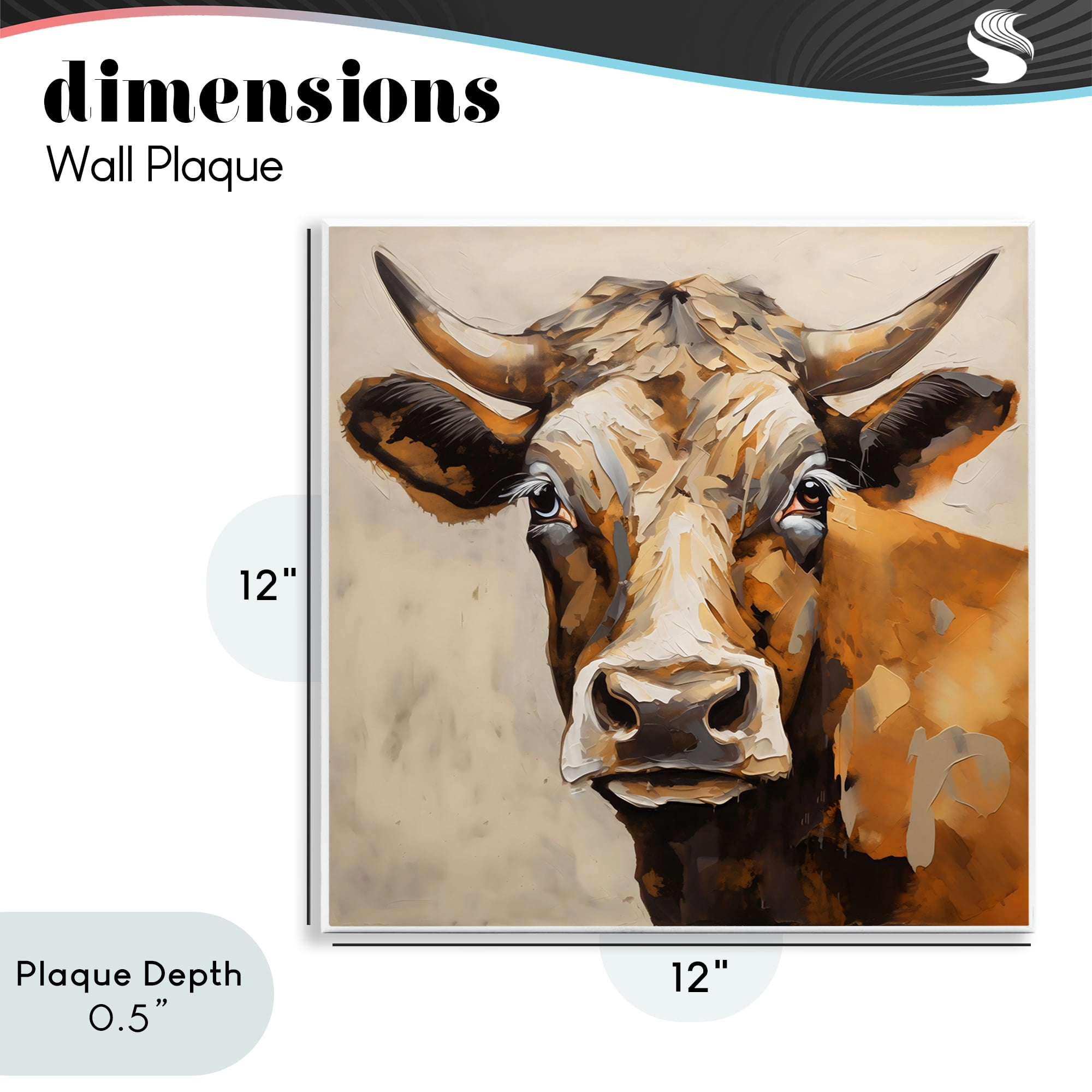 Stupell Industries Beautiful Brown Bovine Wall Plaque Art, design by Creative Studio