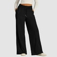 thumbnail image 3 of Mepaouo Wide Leg Sweatpants for Women 2024 High Waisted Drawstring Workout Loose Flare Sweats(Black,XL), 3 of 7