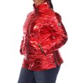 thumbnail image 4 of White Mark Women's Plus Size Metallic Puffer Coat, 4 of 5