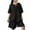 Black, variant on Atogsazn Womens Oversized Linen 2 Piece Set Plus Size V Neck Short Sleeve Blouse Shorts Outfit Fashion Sky Blue XL