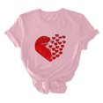 thumbnail image 5 of Otvok Womens Valentines T-Shirt Casual Round Neck Short-Sleeved Tops for Summer, 5 of 6