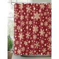 thumbnail image 2 of Christmas Snowflakes Long Shower Curtain Set, Waterproof Shower Curtains for Bathroom, Xmas Winter Watercolor Gold Red Washable Fabric Cloth Bath Curtain for Bathtub with Hooks 72x84 Inches, 2 of 6