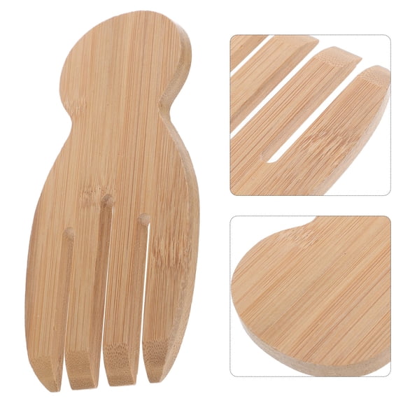 GARVALON 1Pcs Wooden Salad Tongs For Tossing Salads And Fruits In Weddings 7.01X3.66X0.31In