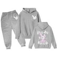 thumbnail image 2 of Girls Outfits Size 10 Graphic Long Sleeve Hoodie Pullover Sweatshirt Tracksuit Jogger Sweatpants Casual Kids Winter Clothes 2 Piece Outfits, 2 of 4