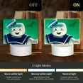 thumbnail image 3 of Ghostbusters Stay-Puft Acrylic Night Light Adjustable 3 Light Modes USB Cable Lamp Light Display Base Rectangular LED Light For Bookshelves Desk Bedside Tables Bedroom Child Room, 3 of 9