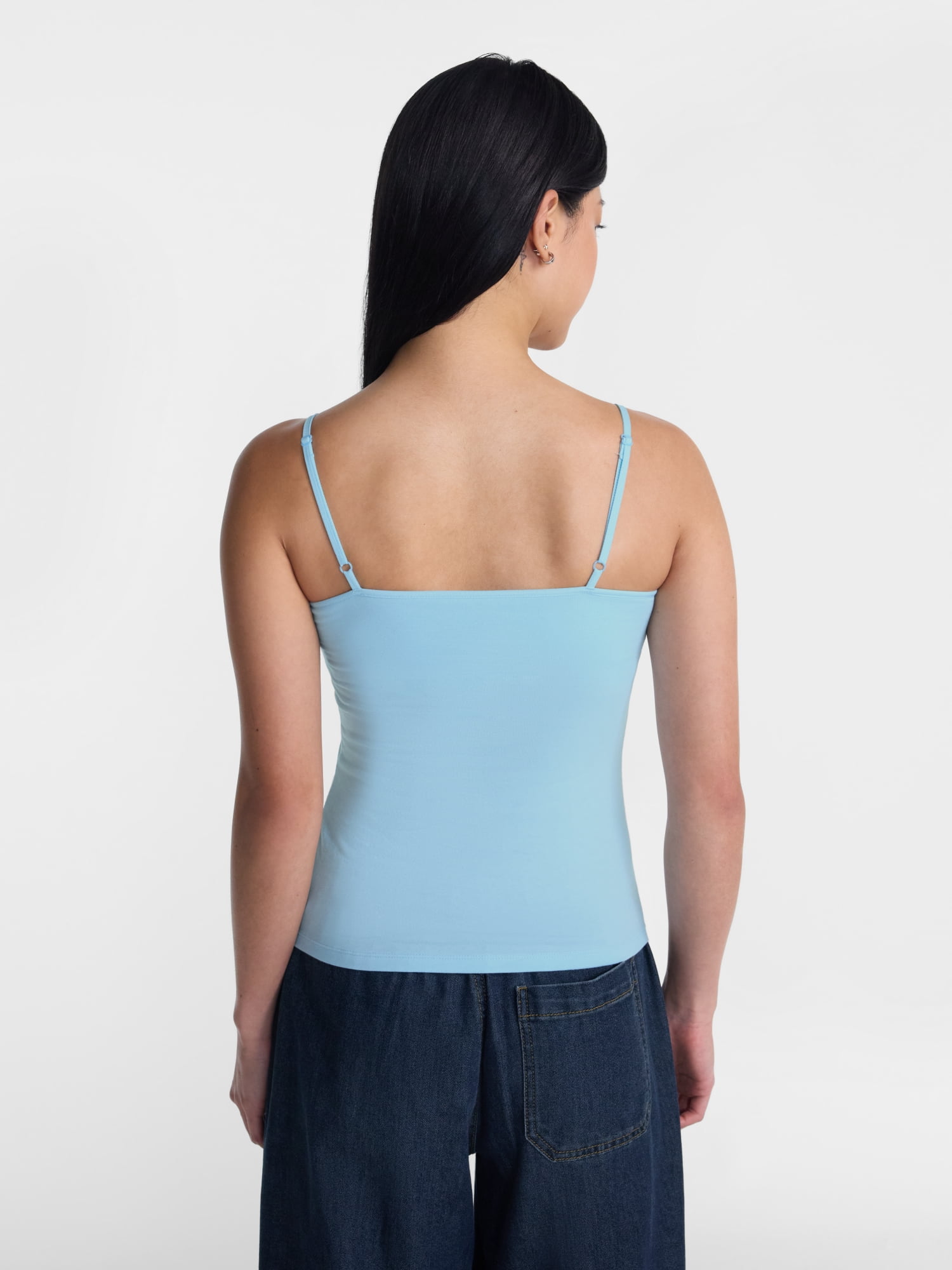 No Boundaries Cropped Cami Top with Shelf Bra, Women's XXS-XXL