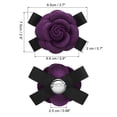 thumbnail image 2 of Uxcell Elegant Camellia Flower Brooches Faux Wool Flower Bowknot Pins Floral Corsage for Women Dark Purple, 2 of 6