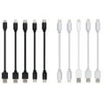 thumbnail image 2 of PYYAN-Short USB Cable 5 Variety Pack 10-PCS Mixed 5 Varieties X 2PCS (10-inch) Compatible Mobiles Charging Station/Power Bank/Tablets/Laptops and More... (White), 2 of 3