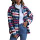 thumbnail image 3 of Womens Aztec Print Shacket, Geometric Patterns Fashionable Warm Round Neck Fleece Short Jackets  For Leisure For Outdoor ANGGREK Azul M, 3 of 8