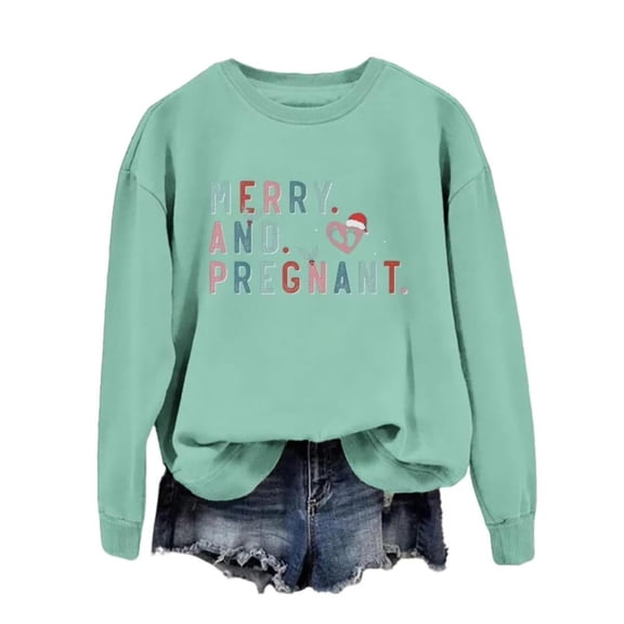 MVRLSH Women's Pullover Crew Neck Letter Graphic Print Long Sleeve - XL