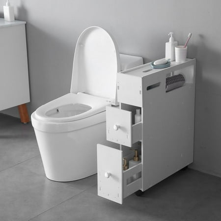 Zimtown Bath Toilet Cabinets Drawers Stand Space Saver Storage Kitchen (Best Toilet For Small Bathroom)