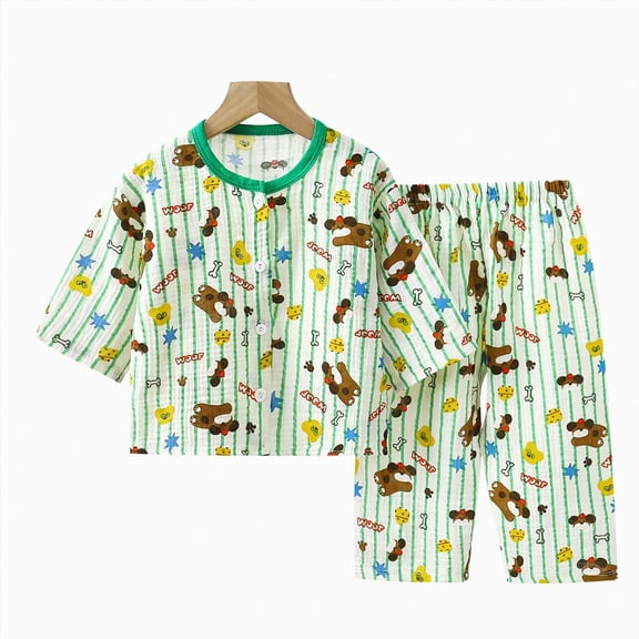 TOWED22 Infant Toddler Baby Girl Boy 2pcs Long Sleeve Sweatshirt Tops and Pants Set Cartoon Print Fall Winter Clothes Outfits Clothing(Green,10-11 Y)
