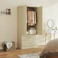 thumbnail image 2 of HOMCOM Garde-Robe avec Tringle, Organisateur de Rangement pour Vêtements, Chêne, 2 of 10