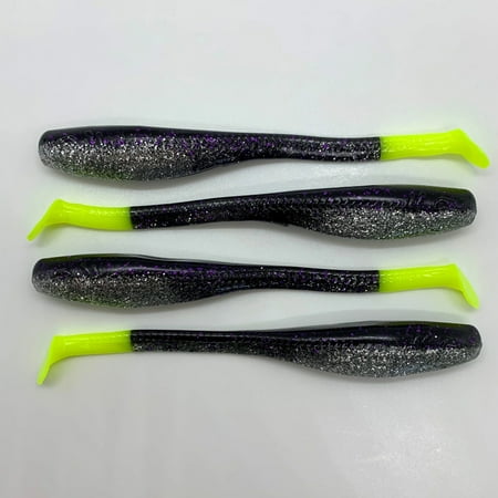 UPC: 0850728005456 | Down South Lures Super Model 5 Paddle Tail Swimbaits 6-Pack (Made in USA)