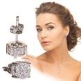 thumbnail image 2 of Pendientes HUOGUO, diamante sintético y circonio para mujer, 2 of 5