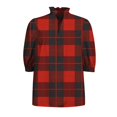 thumbnail image 5 of Endives Womens Casual Shirts 3/4 Sleeve Tops V Neck Stand Collar Blouse Beach Vacation Shirts Spring Outfit, 5 of 6