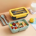 thumbnail image 4 of Moyic Fiambrera de doble rejilla, contenedor de almacenamiento de alimentos con vajilla, cajas de horno microondas para viajes al aire libre, Cocina y Comedor Verde, 4 of 6
