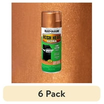 (6 pack) Aged Copper, Rust-Oleum Specialty Semi-Gloss Ultra High Heat Spray Paint- 12 oz