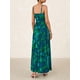 thumbnail image 3 of Vestido largo floral verde BTFBM con tirantes finos, talla mediana, 3 of 8