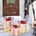 thumbnail image 4 of Gymax Set of 3 Christmas Present Boxes Festival Lighted Decor Boxes w/ Warm Lights, 4 of 10