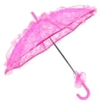 thumbnail image 3 of Wedding Bride Umbrella Unique Foldable Lace Fabric Parasol Umbrella Performance PropsRose Red, 3 of 6