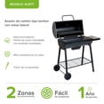 thumbnail image 3 of Asador de carbón tipo barril 77 cm con mesa lateral y ruedas transportadoras AVERA ACB77, 3 of 9