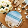 thumbnail image 2 of Beach Coastal Round Placemats Set of 2 for Dinning Tables,Heat-proof Braided Table Mats 15 Inch,Summer Nautical Seaside Starfish Shell Washable Place Mat for Kitchen Restaurant Party Table Decor, 2 of 9