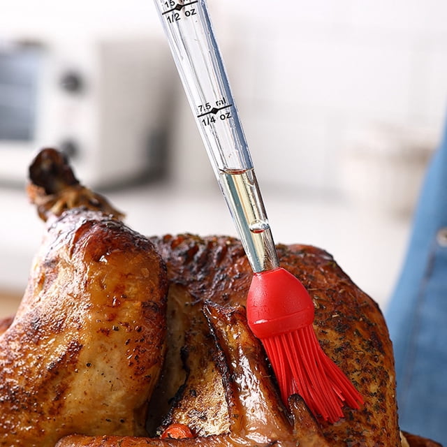 1Pc Turkey Baster Set Include Detachable Food Grade Silicone Bulb,Meat Injector Needle and Cleaning Brush,Quality Meat Basters for Basting and Kitchen Cooking Turkey,Beef,Pork,Fish,BBQ(A)