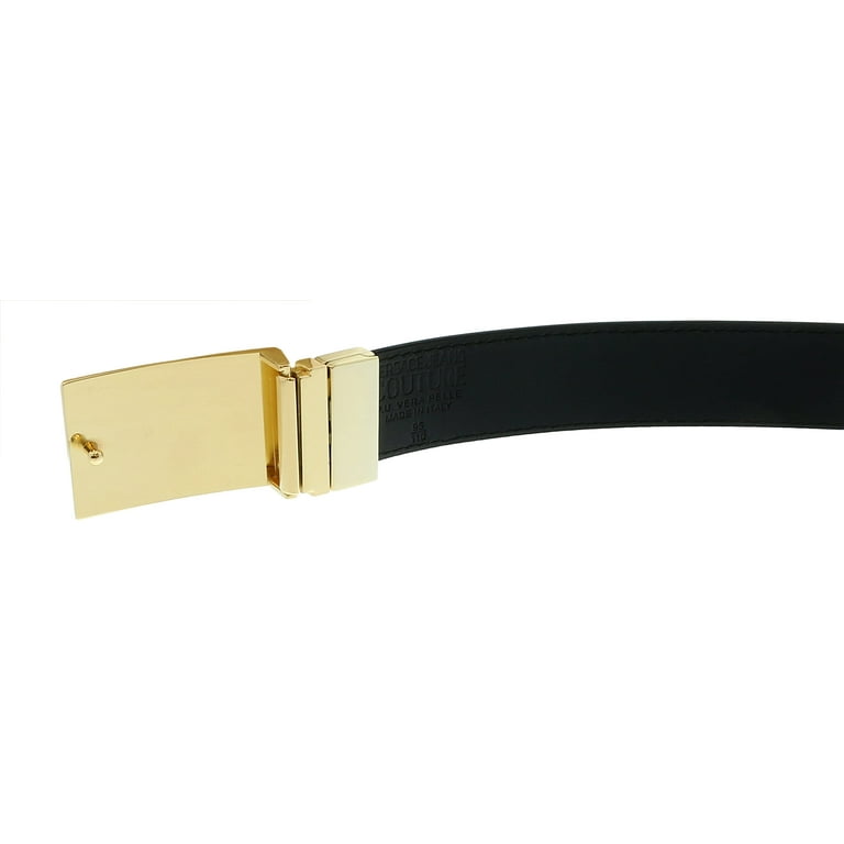 VERSACE JEANS COUTURE Black/Gold Signature Plate Buckle