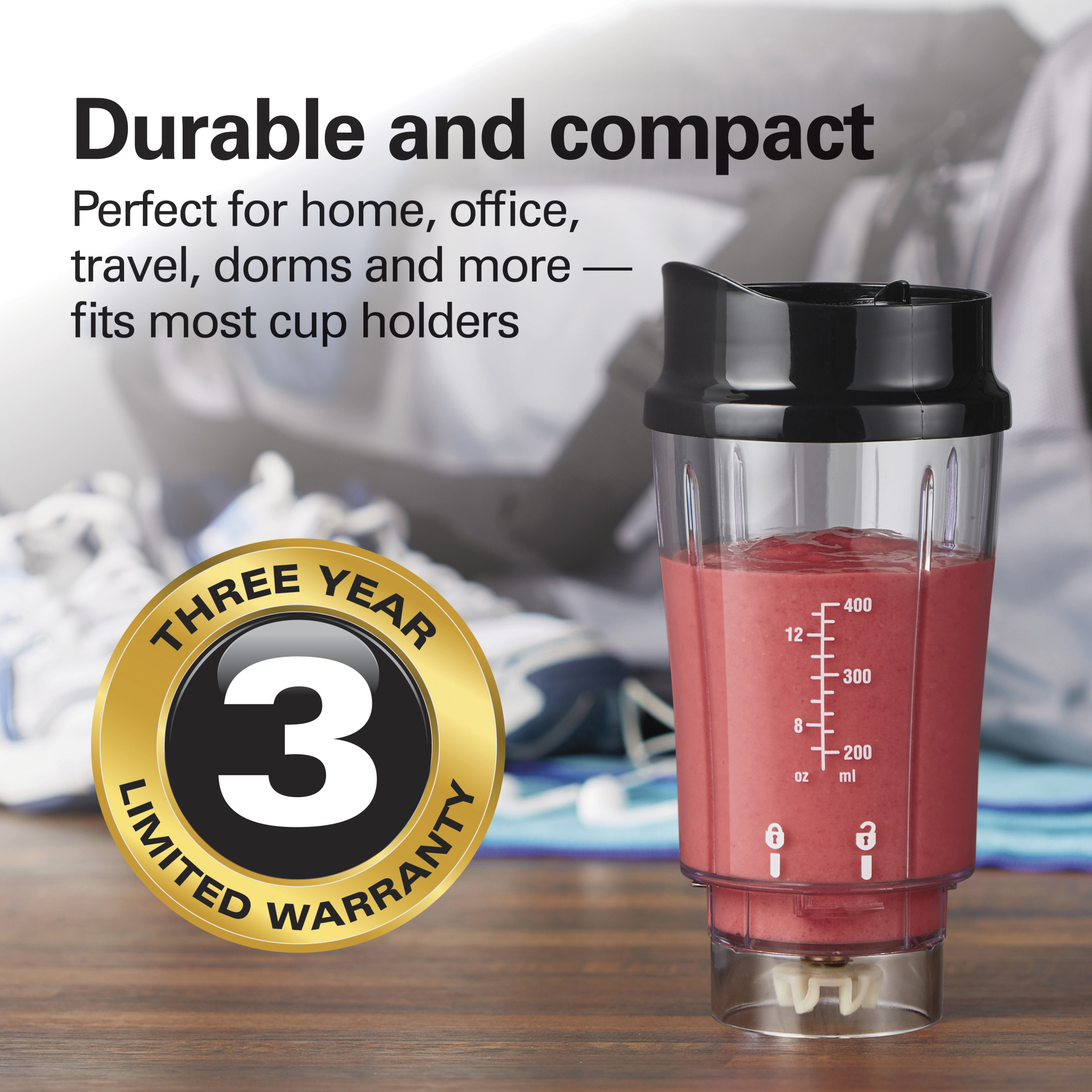 Hamilton Beach Personal Blender for Smoothies, 14 oz, Black photo 5