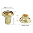 thumbnail image 2 of 80 Pack Yellow Rhinestone Rivets, 6mm/0.24" Leathercraft Rivets Crystal Rivets, Gold Frame, 2 of 6