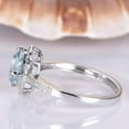 thumbnail image 4 of HeartsAndYou 1.6ct Natural Blue Aquamarine Stylish Floral Birthday Ring 14k SOLID White Gold, 4 of 9