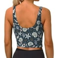 thumbnail image 3 of Haiem Sea Shells 1 Pattern Womens Sports Bra - U Neck Padded Low Impact Yoga Bra Workout Crop Top Gym Moisture-Wicking Workout Vest -Medium, 3 of 9