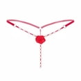 thumbnail image 3 of Homenesgenics Underwear for Women Plus Size Women's Erotic Lingerie Rose Pearl Massage Thong Low Waist Transparent Temptation T Pants Underwear Red One Size, 3 of 5