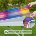 thumbnail image 6 of Colorful Watercolor Stripe Pattern Square Fitted Tablecloth with Elastic Edge,Square Table Cover,Washable Elastic Table Cover for Home Kitchen Party Decor 34"x34", 6 of 6