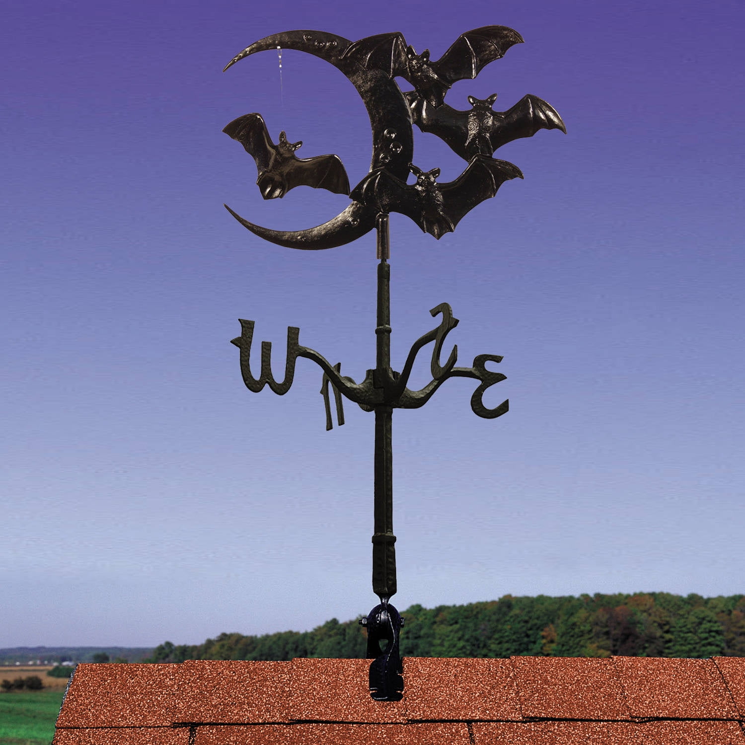 Halloween Bat Rooftop Weathervane, Black by