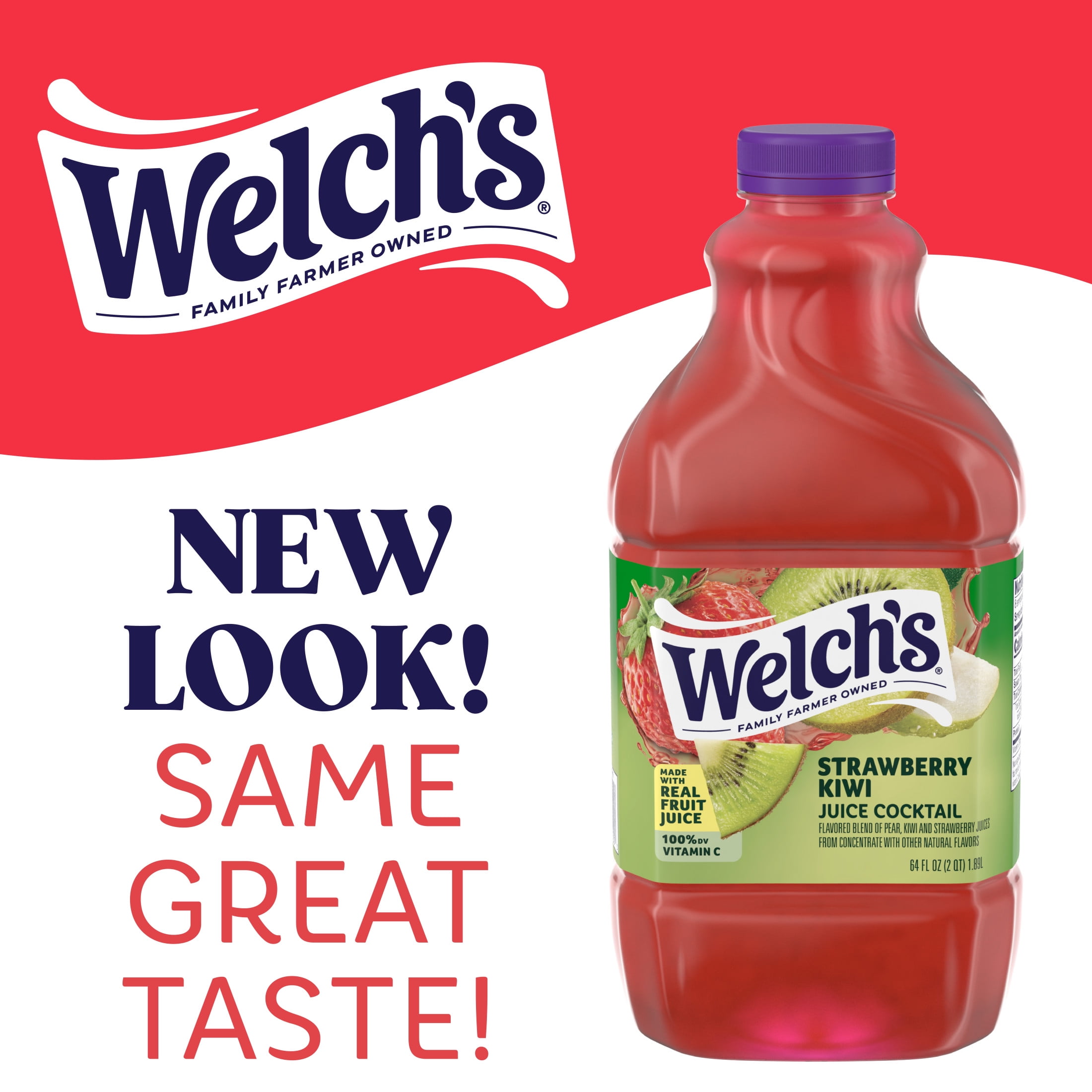 Welch's Strawberry Kiwi Juice Cocktail, 64 fl oz Bottle