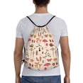thumbnail image 2 of Bingfone Retro Autum Mushrooms Drawstrings Backpacks Bags For Men Women Gym Drawstrings Bag, 2 of 9