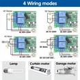 thumbnail image 4 of Remote Control for Garage Doors, Roller Shutters, Lights & Pumps, Operates at 110V-240V, Includes 2 Remotes 2-Channel 433MHz Wireless AC Switch Kit, 4 of 5