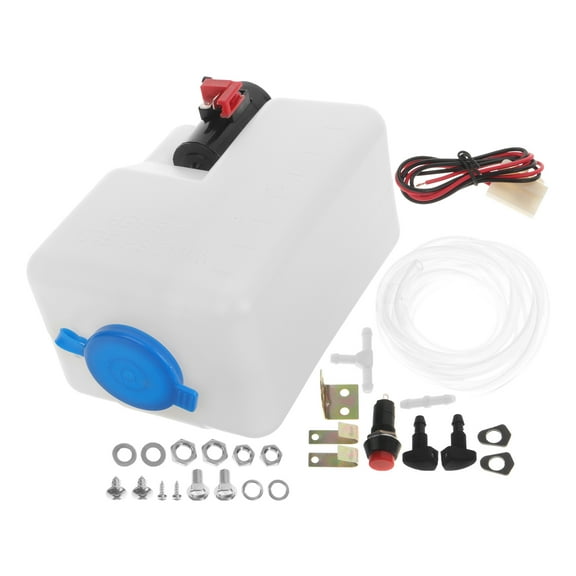 IBASETOY 1Set Windshield Washer Reservoir Kit Tank with Hose Suitable for All 12V Cars Multi Color