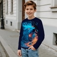 thumbnail image 4 of FUIALDOLG 15-16 Years Boys Shirts Long Sleeve Galaxy Wolf Space Crew Neck T-Shirts Casual Loose Tops Kids Winter Layering Tees, 4 of 6