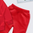 thumbnail image 5 of TOWED22 Toddler Baby Boy Fall Winter Outfit Waffle Solid Color Long Sleeve Sweatshirts Stretch Jogger Pants Newborn Clothes Set(Blazer,12-18 M), 5 of 6