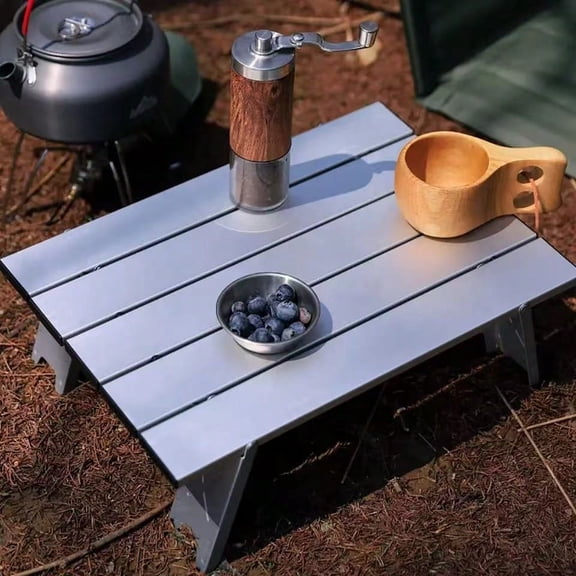 Mini Camping Table Ultra-Lightweight Portable Aluminum Alloy Outdoor Table Roll-Up Foldable Suitable For Hiking, Camping, Picnic, BBQ