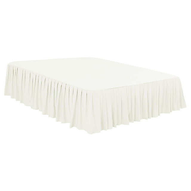 Unique Bargains Polyester Ruffled Bed Skirt Brushed Durable Bedroom Sheet 16 Inch Drop