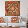 thumbnail image 2 of Designart 'Orange Moroccan Tiles Collage I' Bohemian Chic Print on Natural Pine Wood, 2 of 3