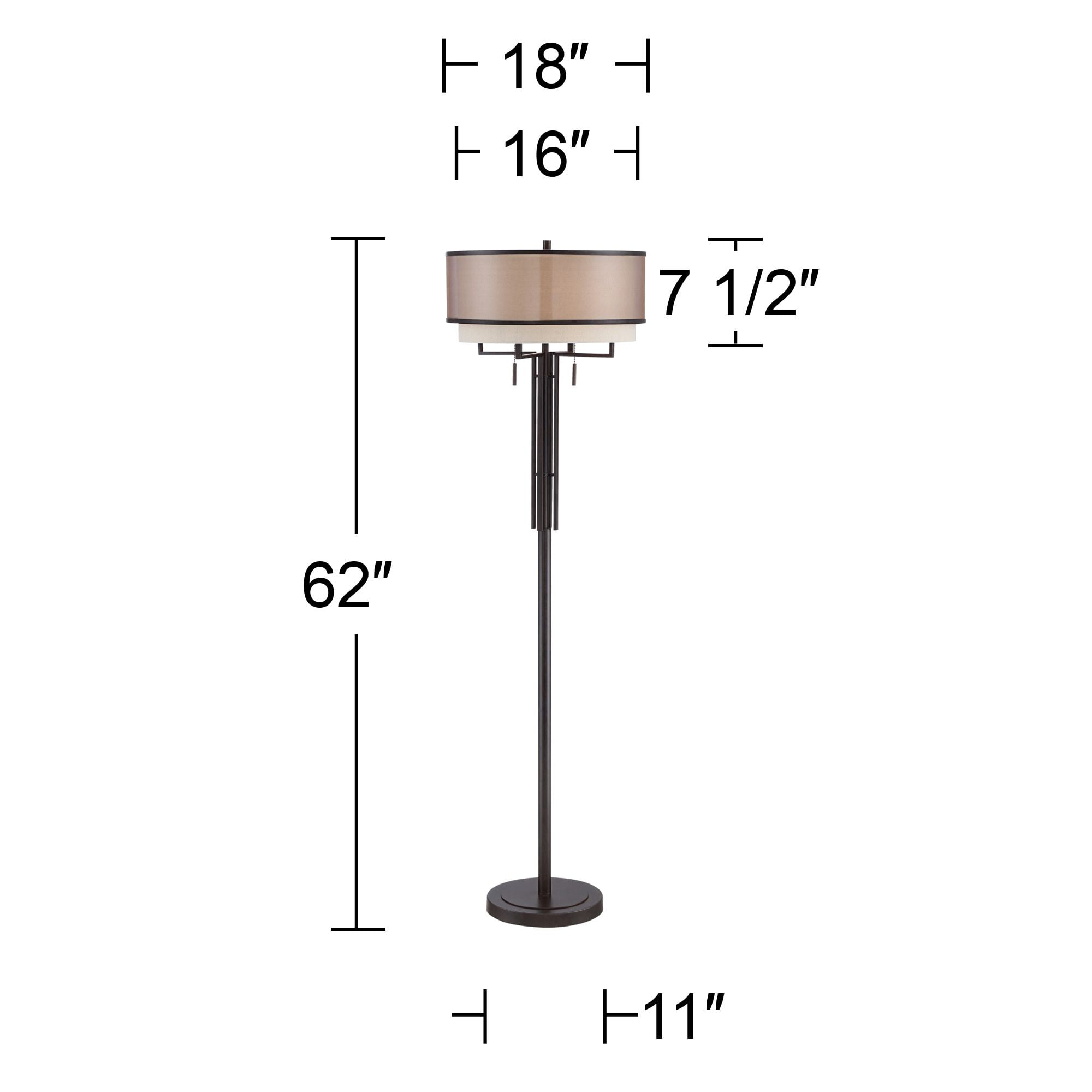 Franklin iron works alamo 2024 double shade floor lamp