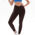 thumbnail image 3 of Sngxgn Womens Stretchy High Waist Yoga Leggings(Coffee,L), 3 of 7
