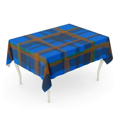 

SIDONKU Green Abstract Plaid Printing Pattern Hand Crossing Lines for Swimwear Rustic Check Wat Tablecloth Table Desk Cover Home Party Decor 60x104 inch