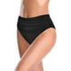 thumbnail image 1 of Parte inferior de bikini de cintura alta fruncida con cobertura completa para mujer Negro G Negro G Xishao ropa, 1 of 2