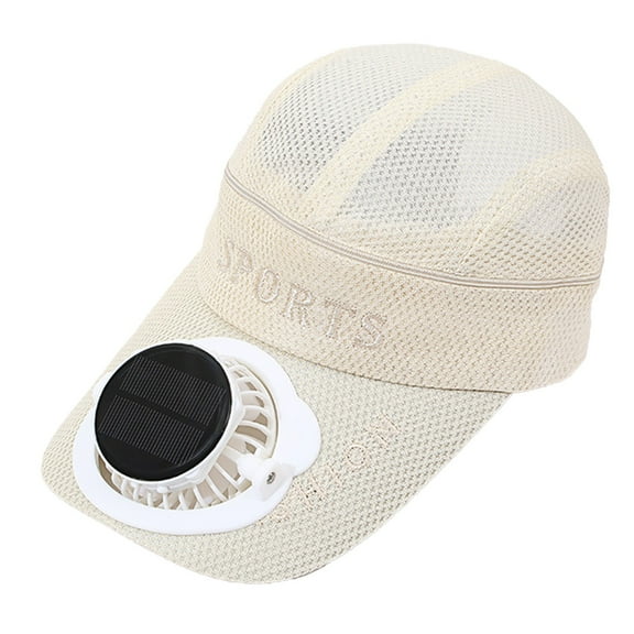 Solar Powered Fan Hat, USB Rechargeable Sun Protection Hat, Detachable Breathable Mesh Cap with 360° Rotating Fan, LED Display, Adjustable Fit for Outdoor Activities